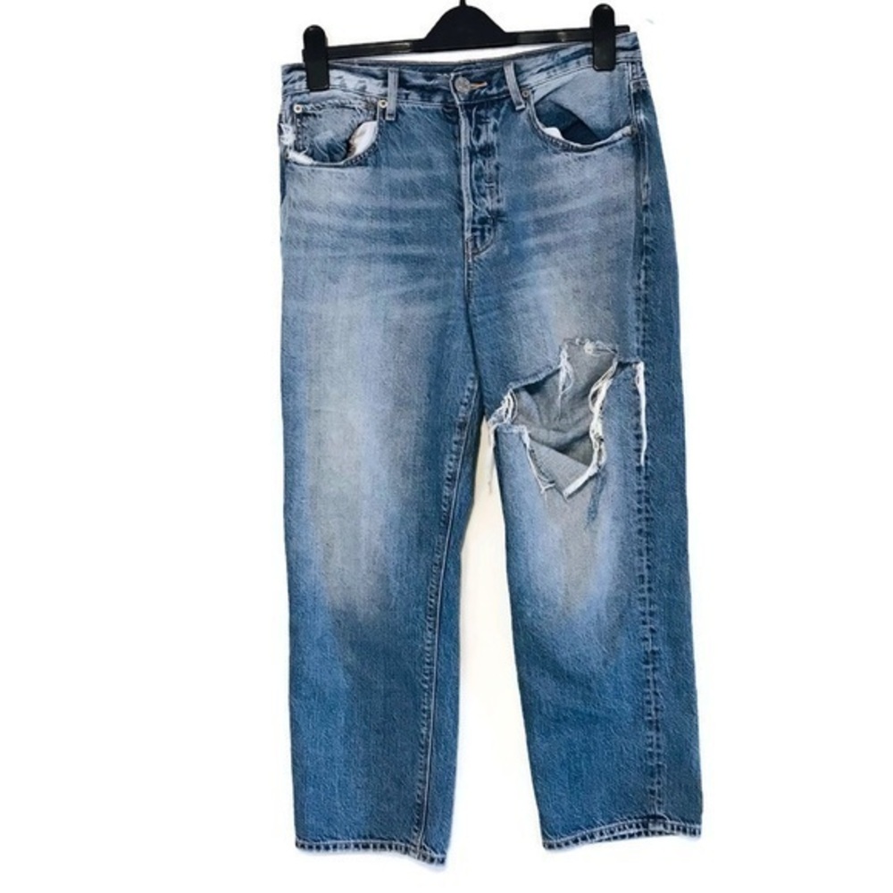 AE American Eagle 90’s Boyfriend Jeans Distressed Button Fly Relaxed Fit 6 short
